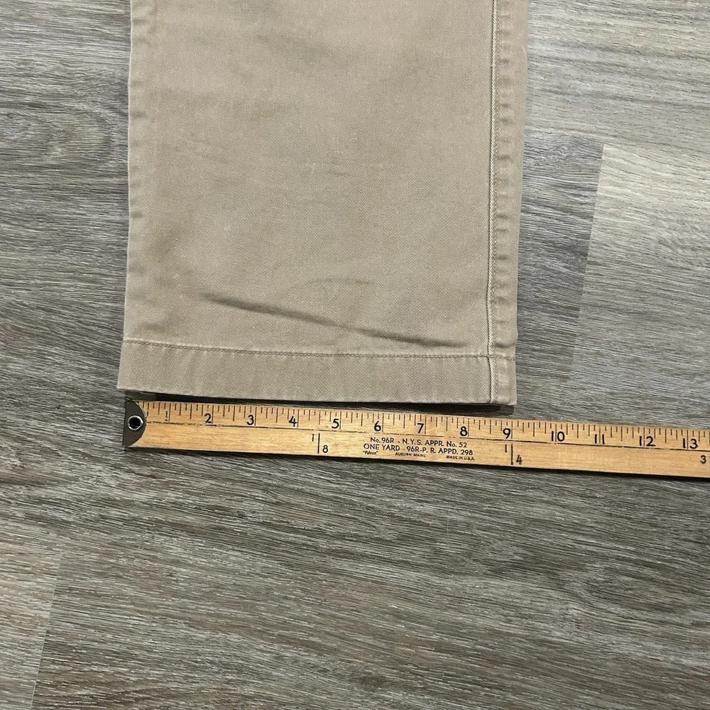 J. Crew Khaki Chino Pants Mens‎ Size 35x32 Flat Front Casual Office Brown